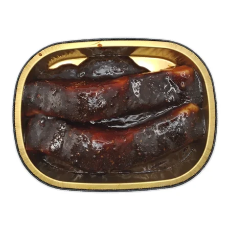 Ready to bake teriyaki glazed salmon in a foil pan