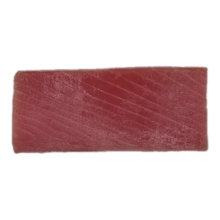 Fresh tuna steak block on a white background